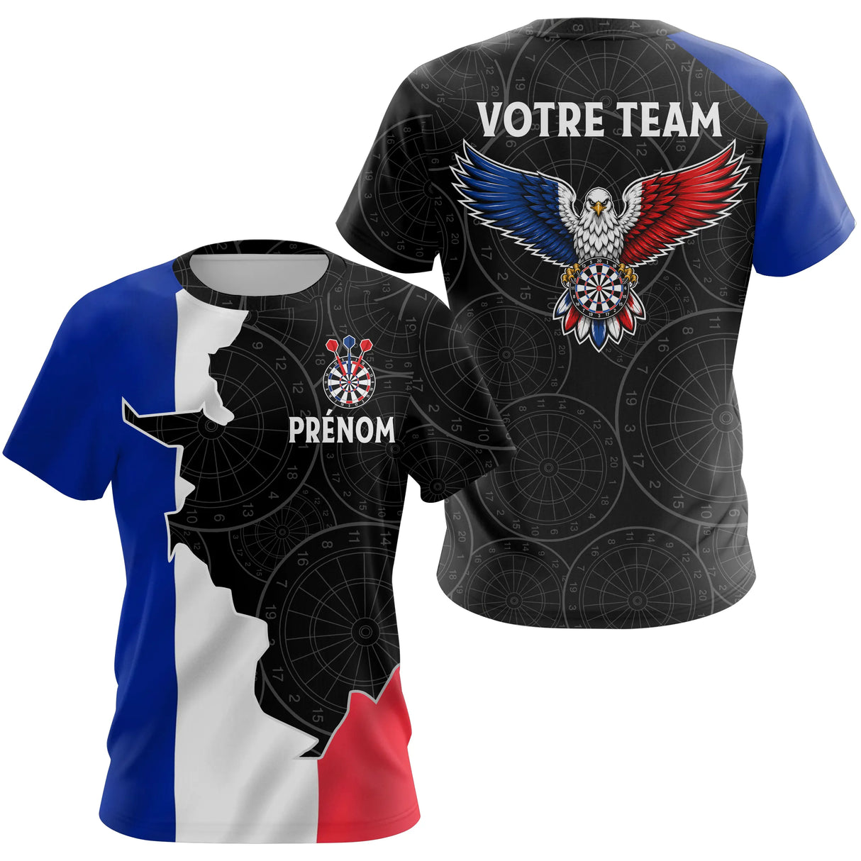 Polo Fléchettes Personnalisé – Carte de France & Aigle - T-Shirt Femme