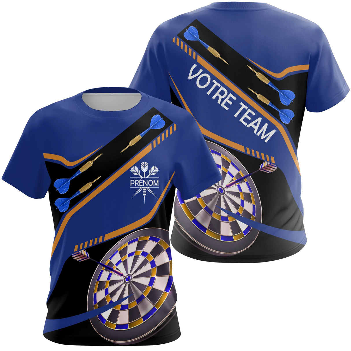 Polo Fléchettes Personnalisé – Cible Élégante Bleu - T-Shirt Femme