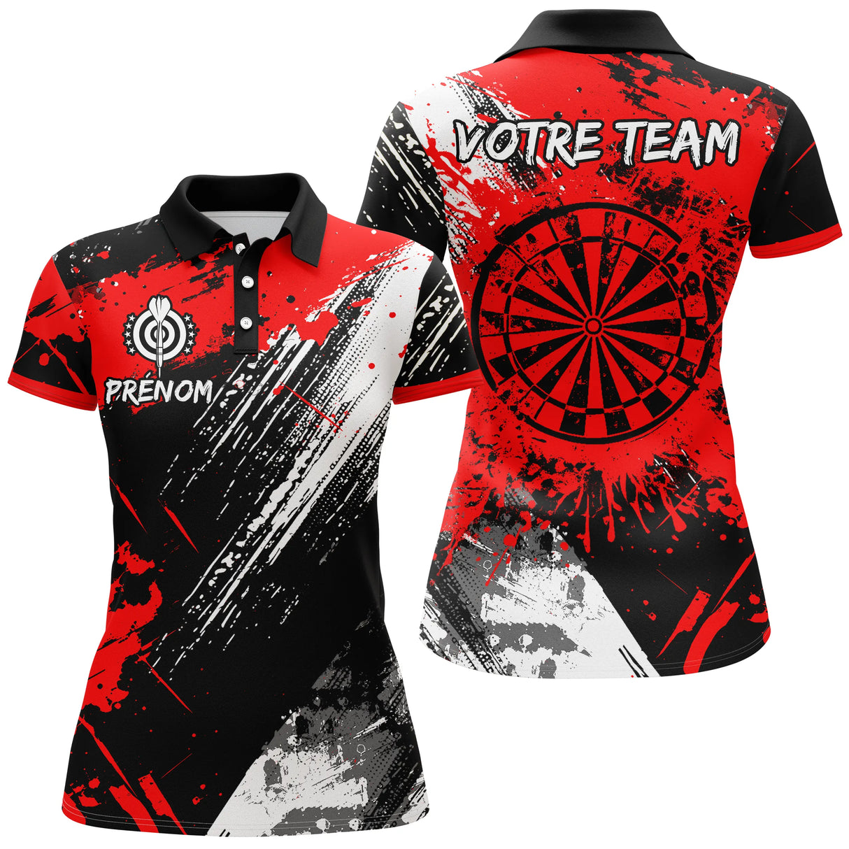 Polo Fléchettes Personnalisé – Classique Effet Graffiti Sportif - Polo Femme