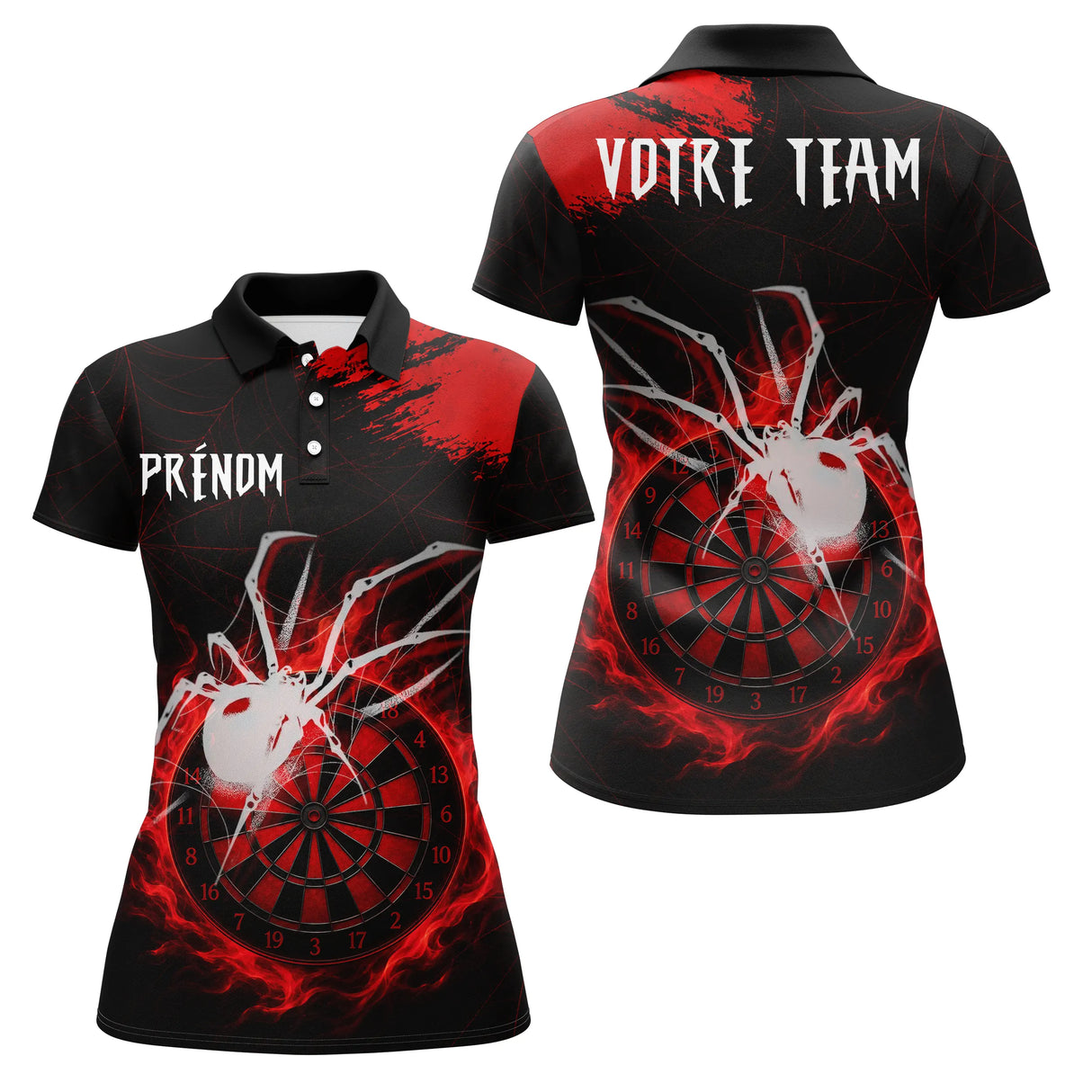 Polo Fléchettes Personnalisé – Design Araignée Flamboyante - Polo Femme