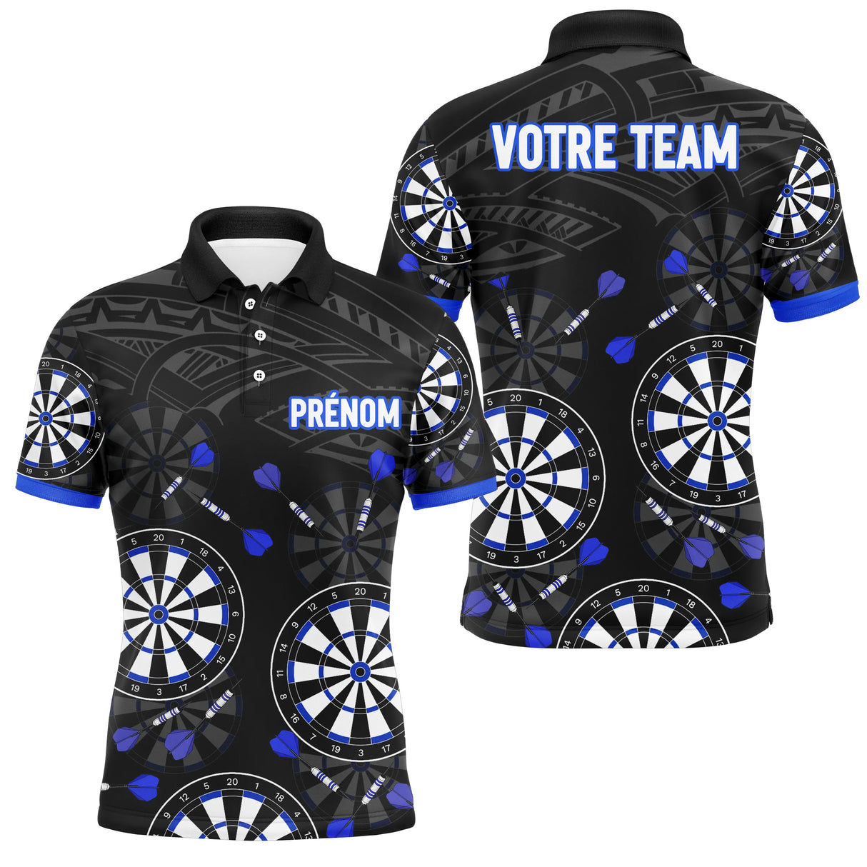 Polo Fléchettes Personnalisé – Design Cibles Bleu Royal - Polo Homme