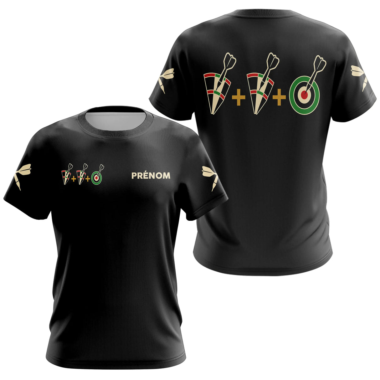 Polo Fléchettes Personnalisé Noir – Cible Visiez Perfection - T-Shirt Femme