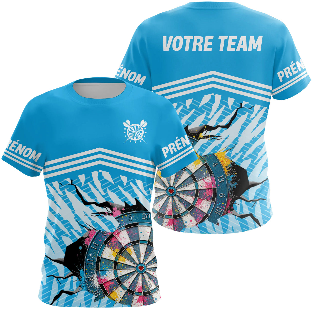 Polo Fléchettes Personnalisable - Motif Cible Fissuré - T-Shirt Femme