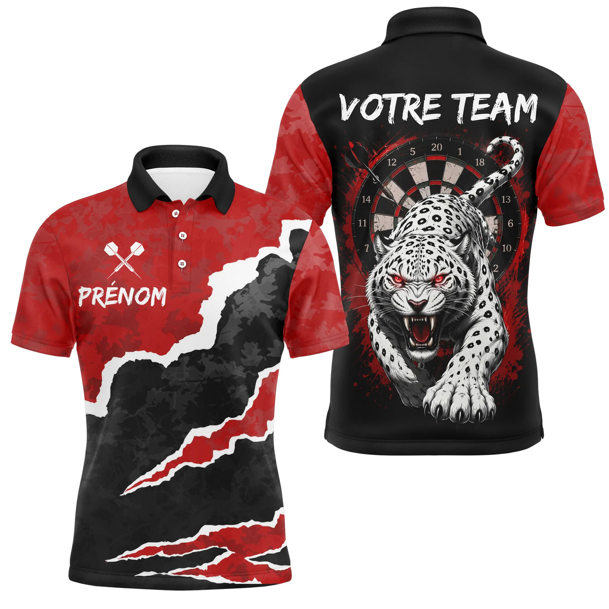 Polo Fléchettes Personnalisable - Sportif Animal Sauvage - Polo Homme