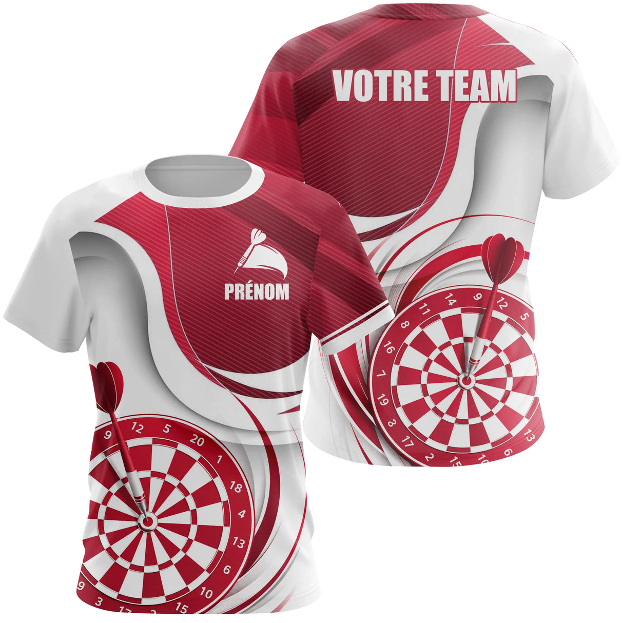 Polo Fléchettes Sportif Moderne Personnalisé - Design Plein Centre - T-Shirt Femme