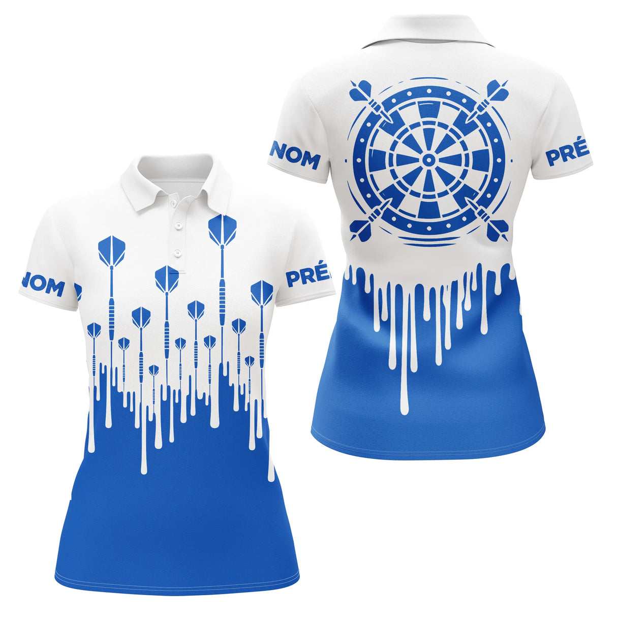 Polo Fléchettes Style Épuré - Cible Bleu Personnalisé - Polo Femme