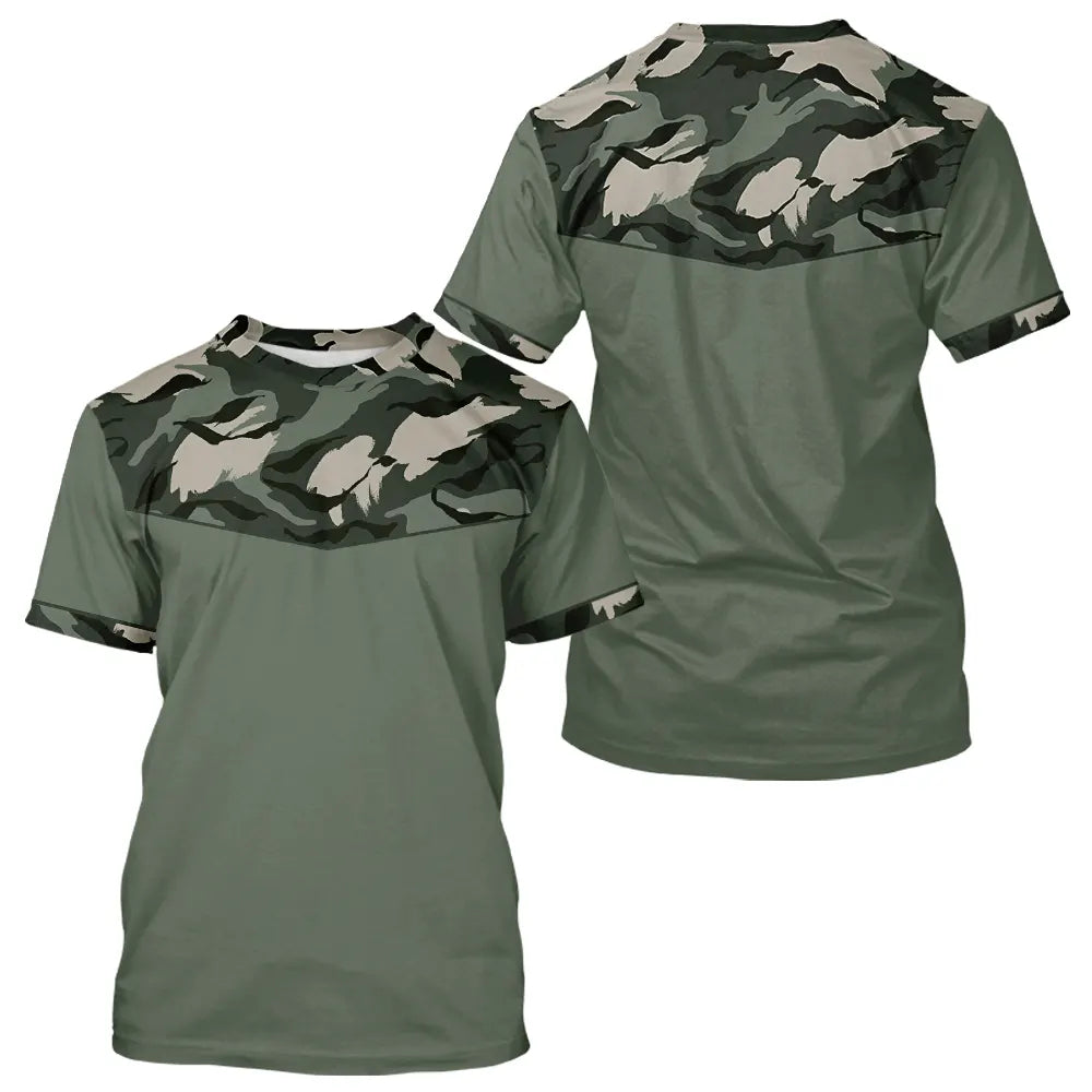 Polo Pêche Homme Camouflage Vert Kaki - Style Élégance Outdoor - T-Shirt