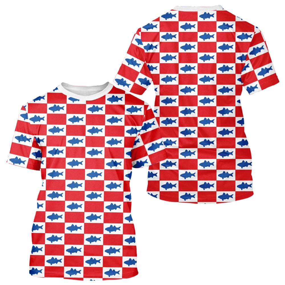 Polo Pêche Rouge & Bleu Carreau - Design Sportif - T-Shirt Homme