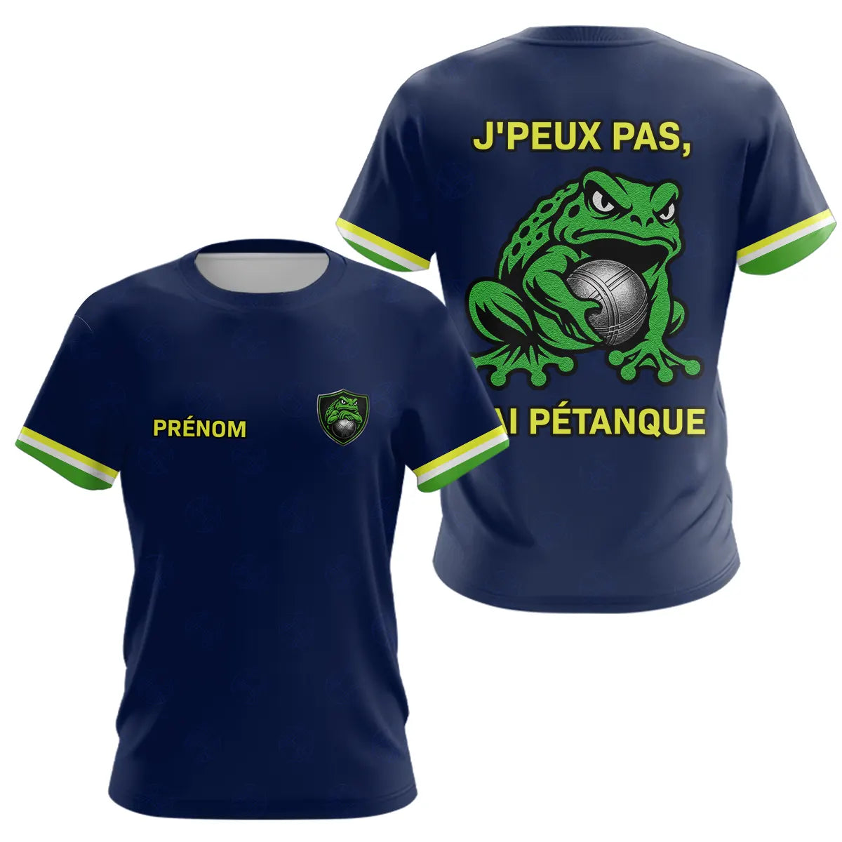 Polo Pétanque Bleu "J'peux Pas J'ai" - Fun Grenouille - T-Shirt Femme