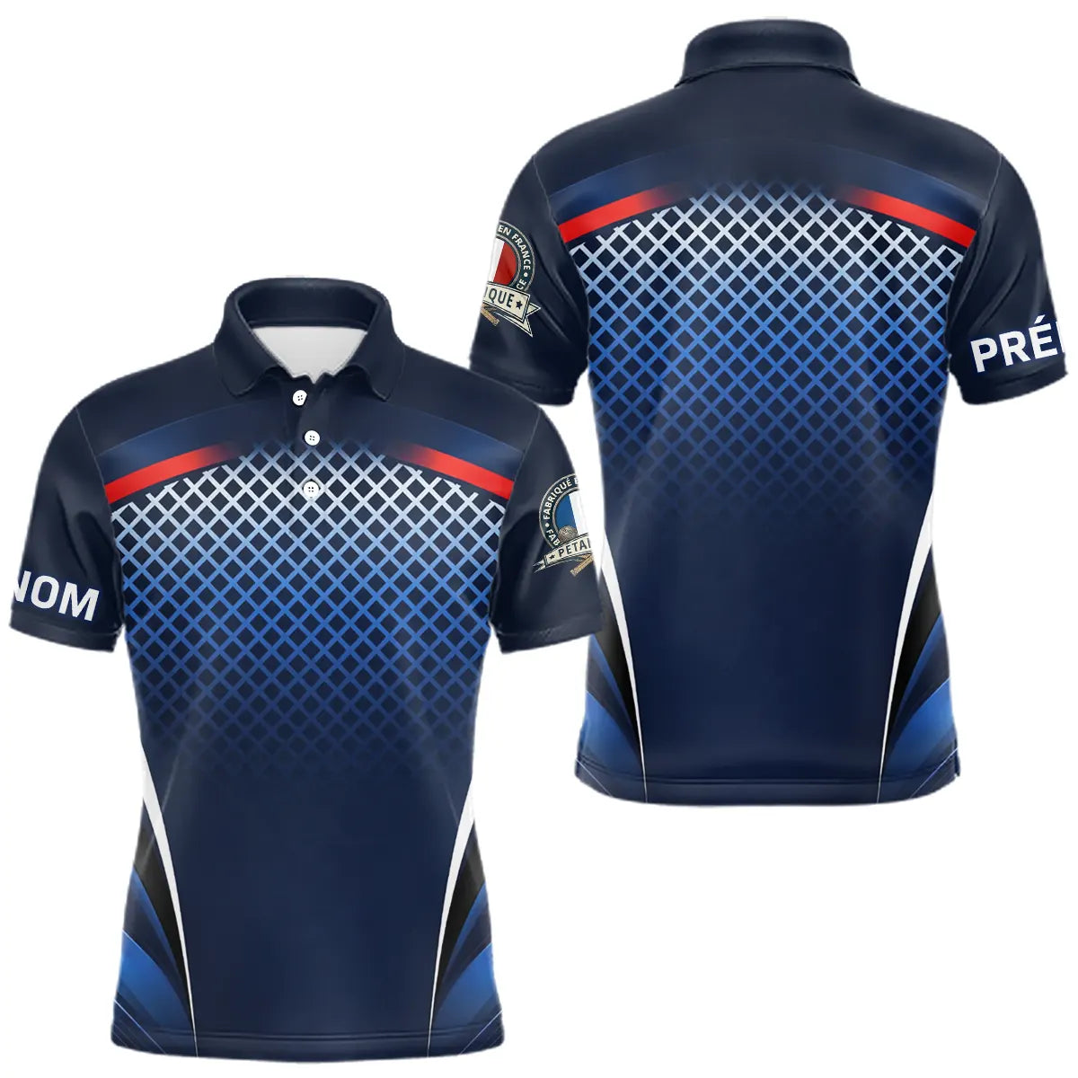 Polo Pétanque Bleu Marine - Performance La Boulodrome - Polo Homme