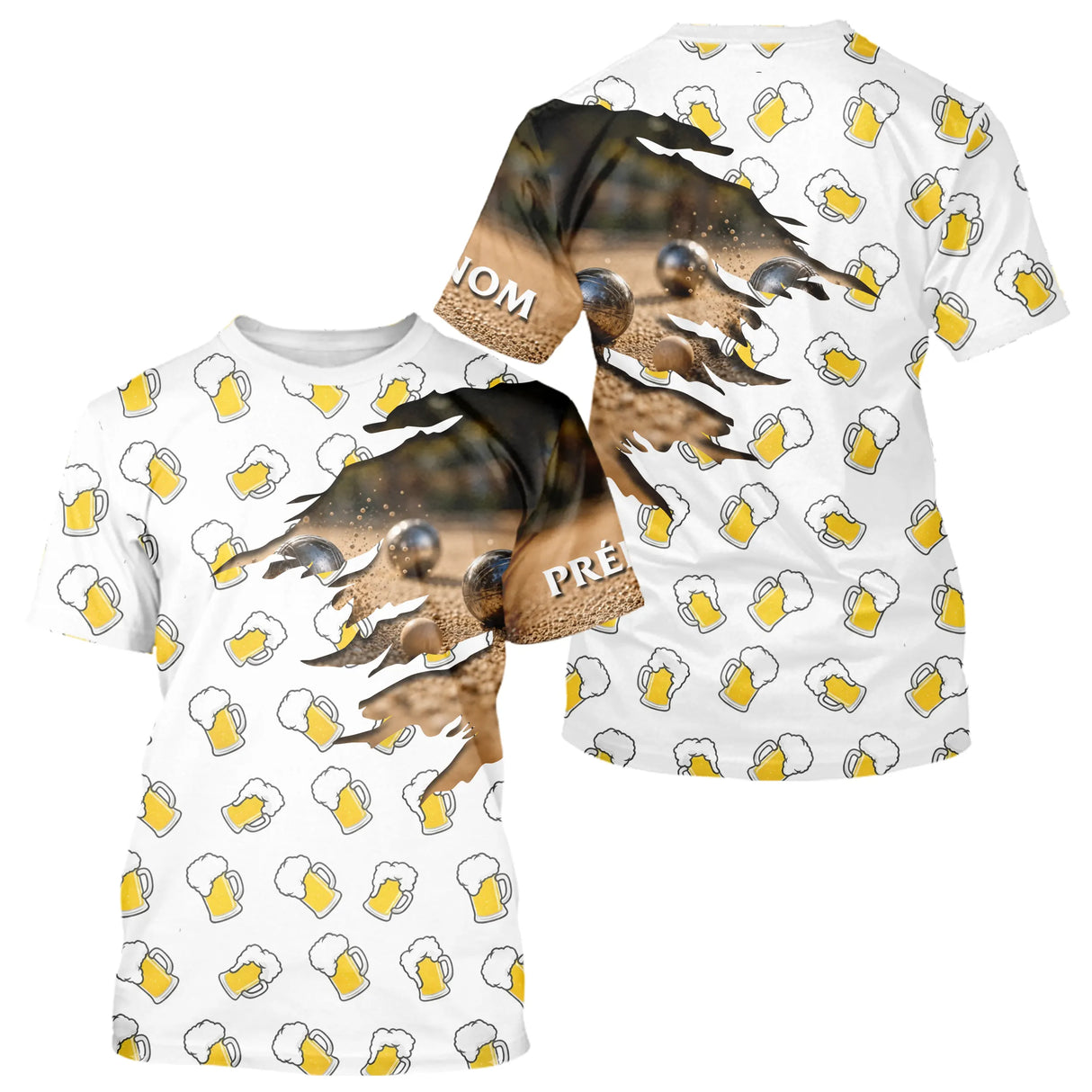 Polo Pétanque Boules & Bière - Apéro Cadeau Homme Femme - T-Shirt Homme
