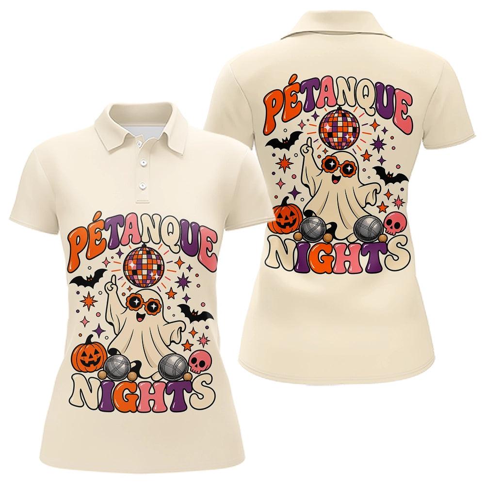 Polo Pétanque Halloween Disco Crème - Homme Femme - Polo Femme