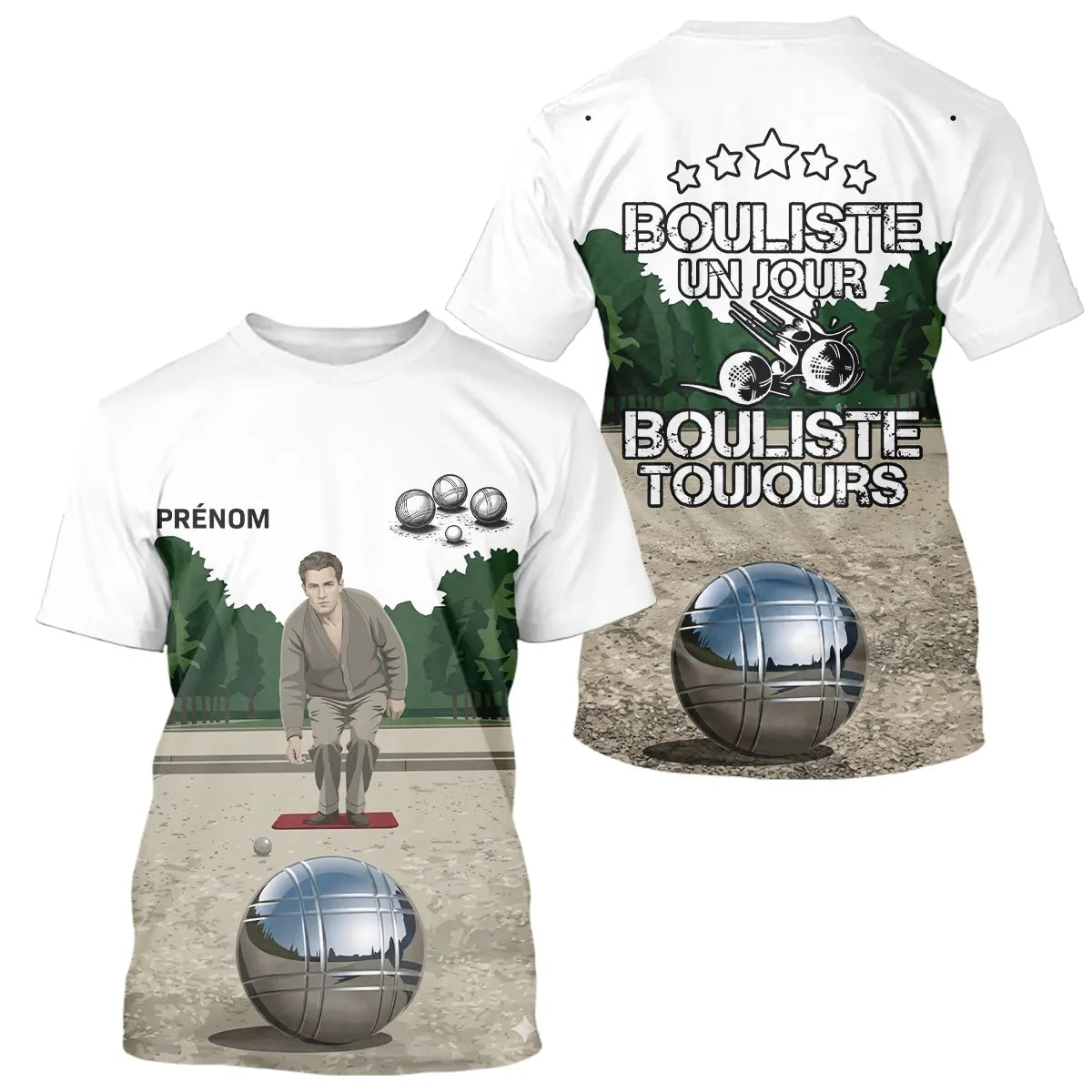 Polo Pétanque Homme Femme - Blanc Personnalisé Bouliste - T-Shirt Homme