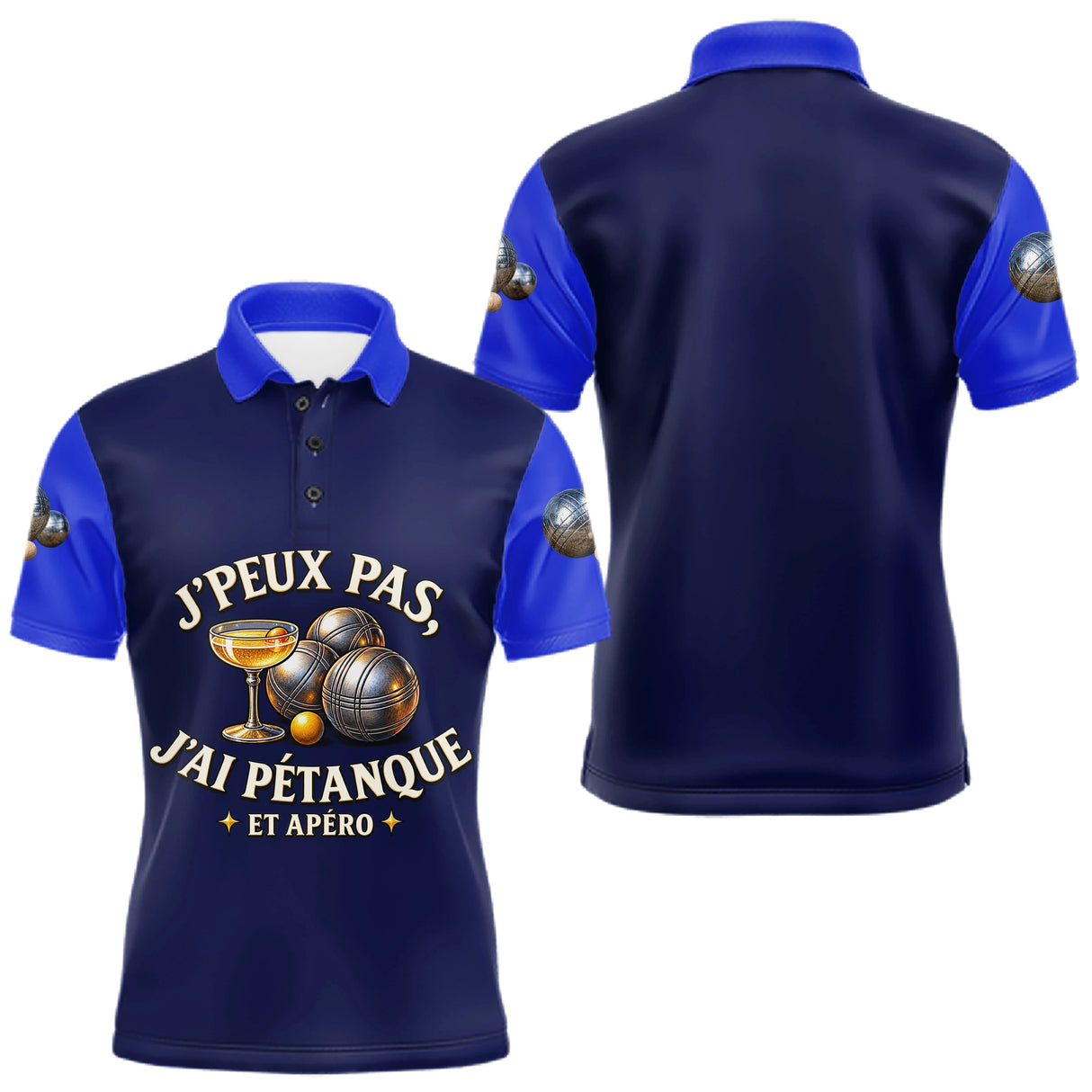 Polo Pétanque Homme Femme - J'peux Pas J'ai Apéro - Polo Homme