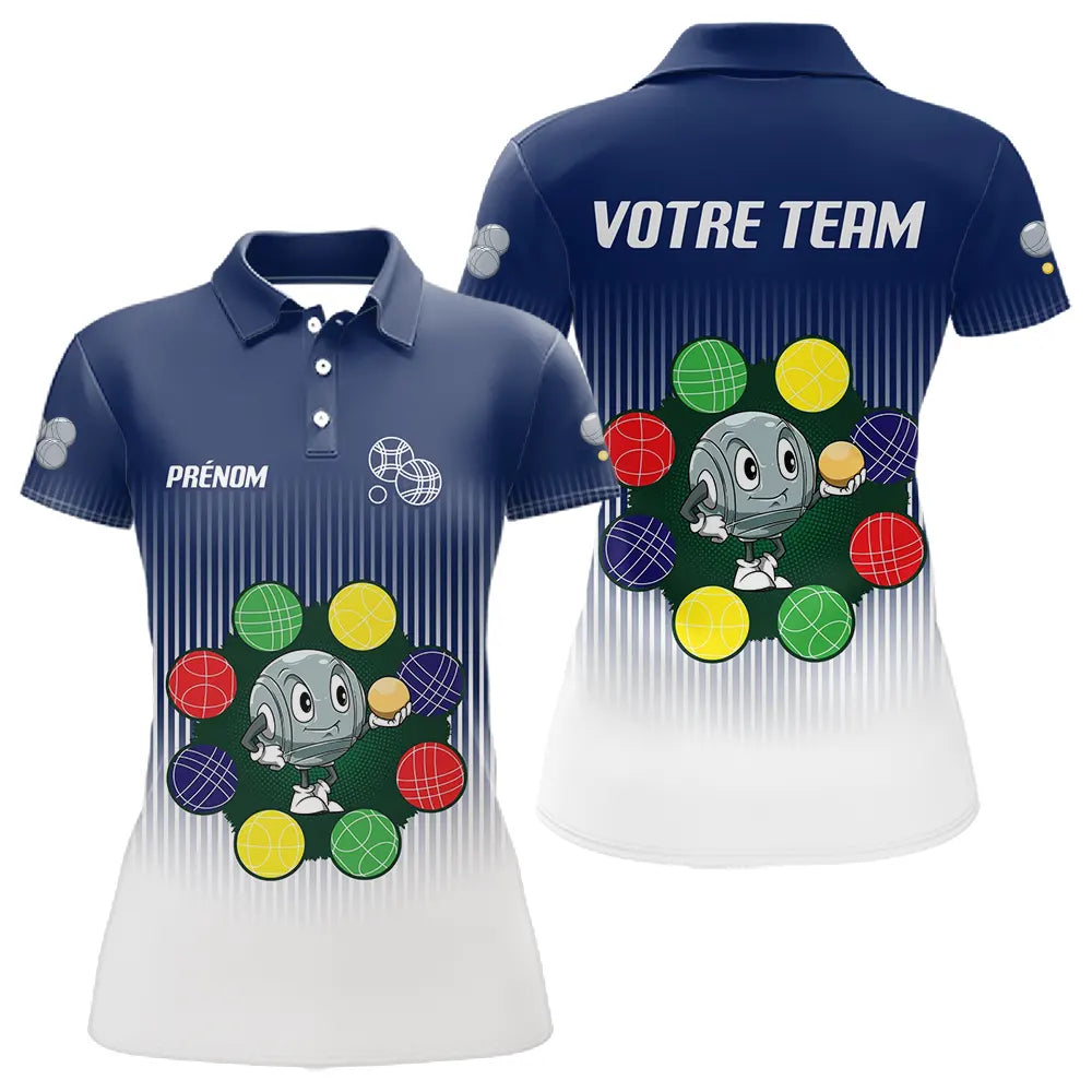 Polo Pétanque Homme Femme – Robot Boules Colorées - Polo Femme