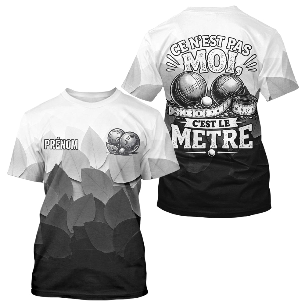 Polo Pétanque Noir Blanc Drôle Personnalisé - Accessoire Tournoi - T-Shirt Homme