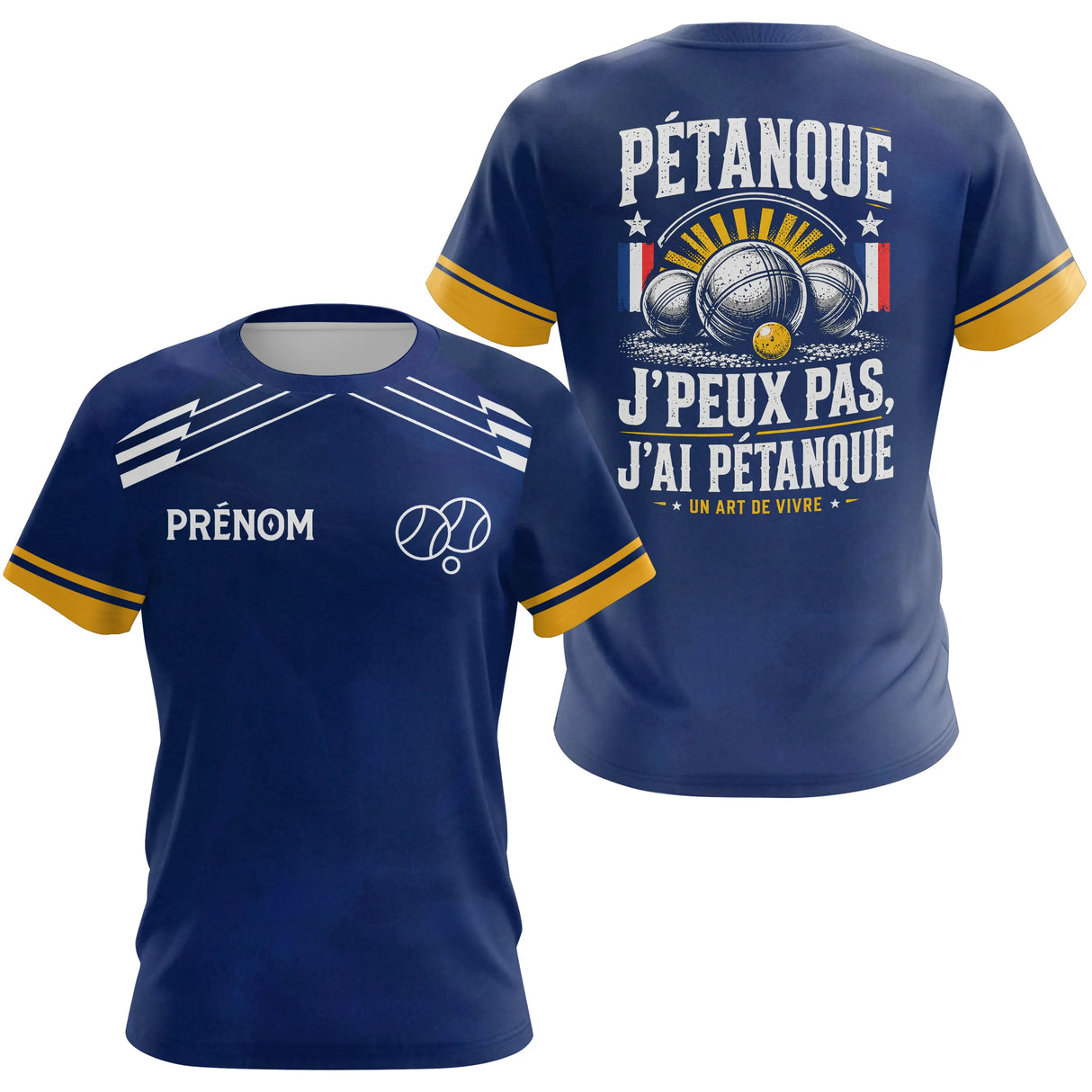 Polo Pétanque Personnalisé - J'peux Pas Bleu Marine - T-Shirt Femme