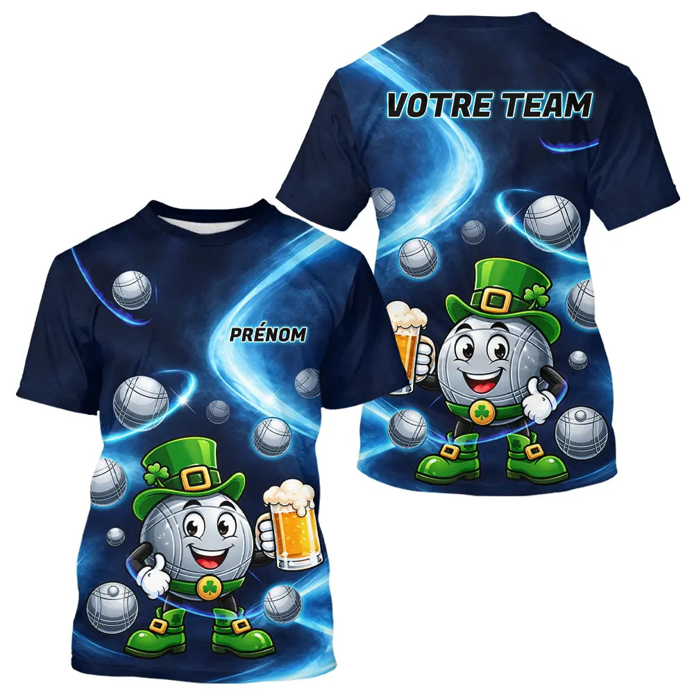 Polo Pétanque Personnalisé - Thème Bière & Fête - T-Shirt Homme