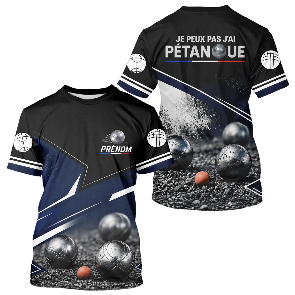 Polo Pétanque Personnalisé Bleu - J'peux Pas J'ai - T-Shirt Homme