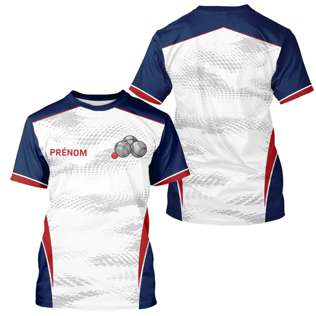 Polo Pétanque Sport Personnalisé - Bleu Blanc Rouge Couleurs - T-Shirt Homme