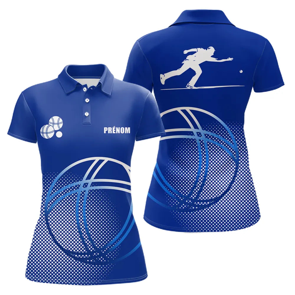 Polo Pétanque Sportif Bleu Royal - Prénom & Équipe - Polo Femme