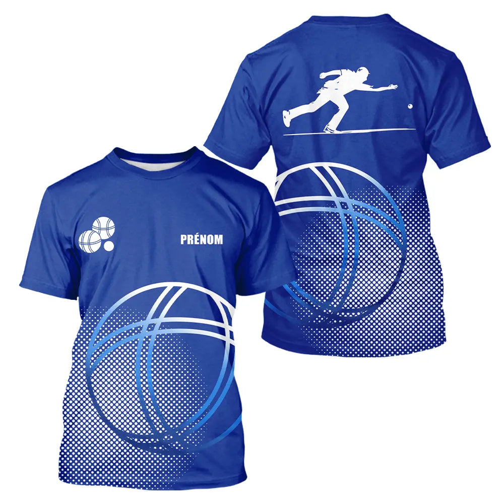 Polo Pétanque Sportif Bleu Royal - Prénom & Équipe - T-Shirt Homme