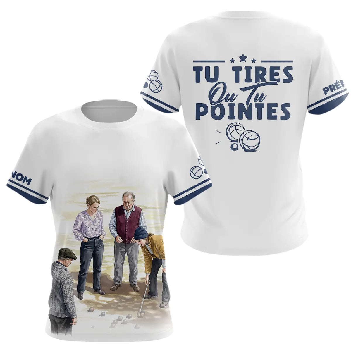 Polo Pétanque Tu Tires Blanc - Le Cadeau Idéal - T-Shirt Femme