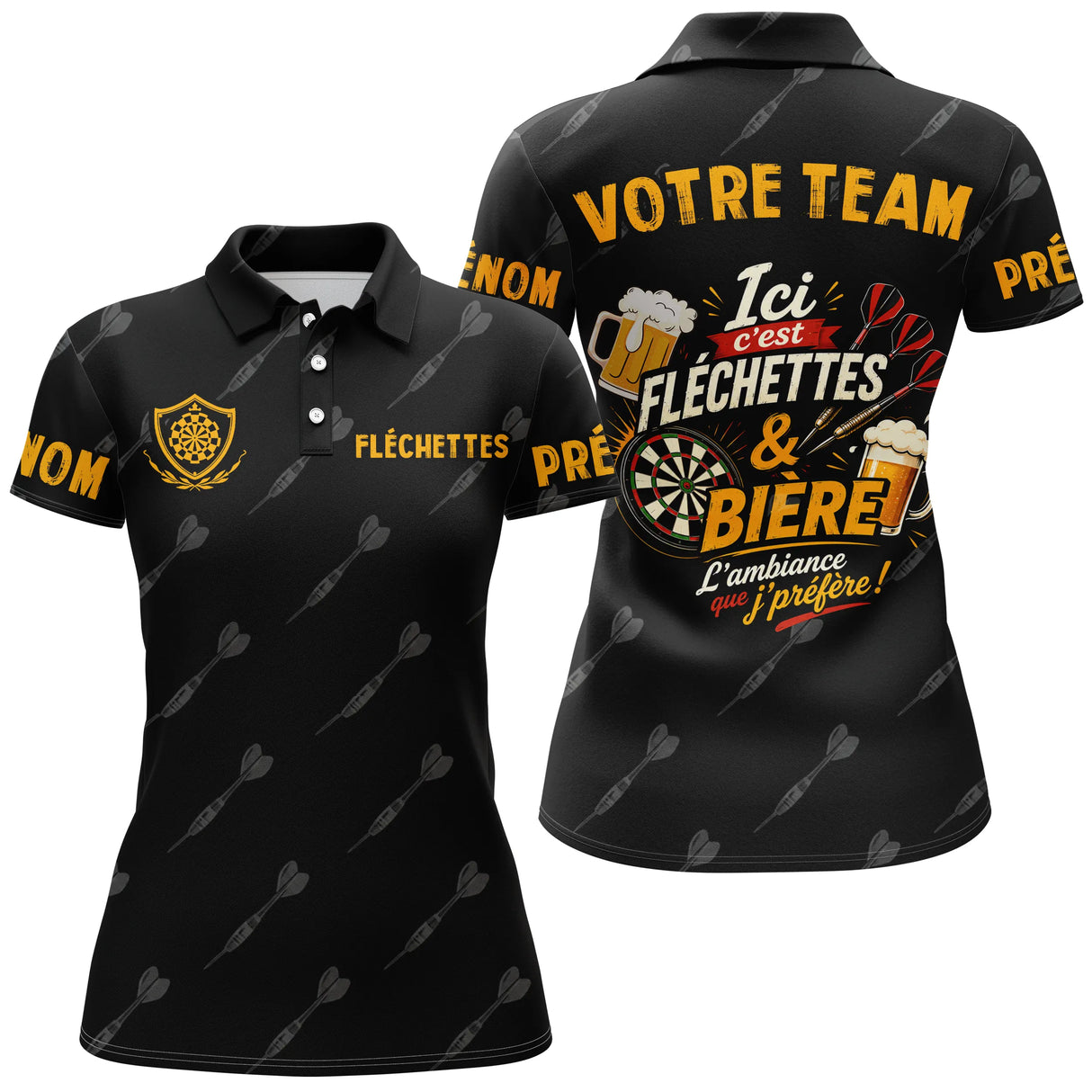 Polo Passion Fléchettes & Bière – Style Vintage Sportif - Polo Femme