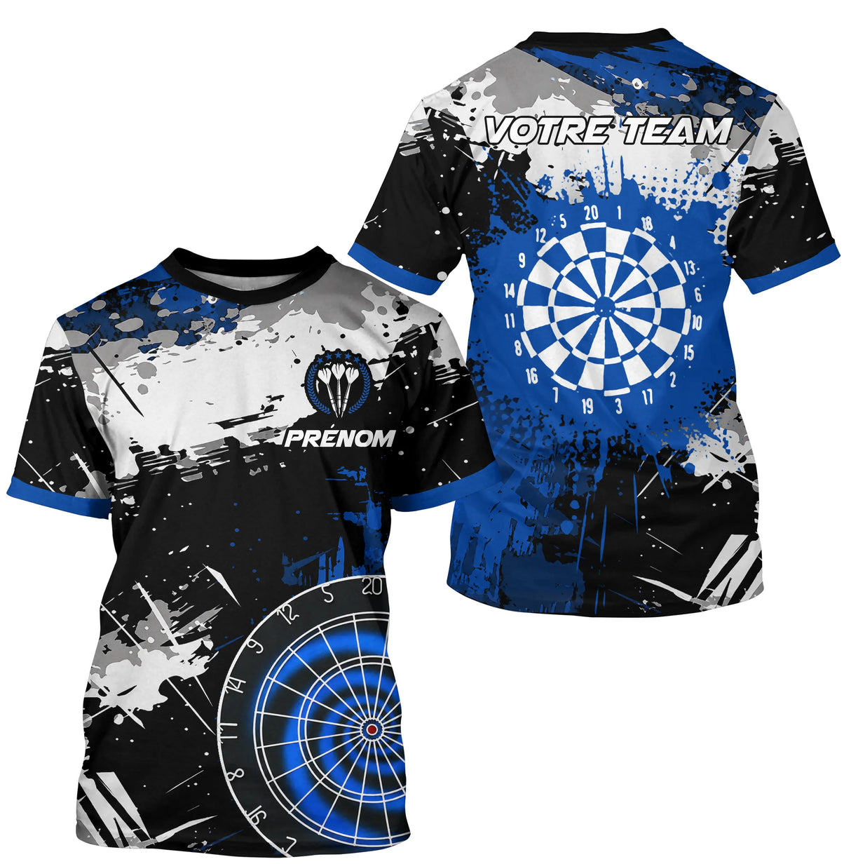 Polo Sport Fléchettes – Cible Bleu Royal & Effet Peinture - T-Shirt Homme