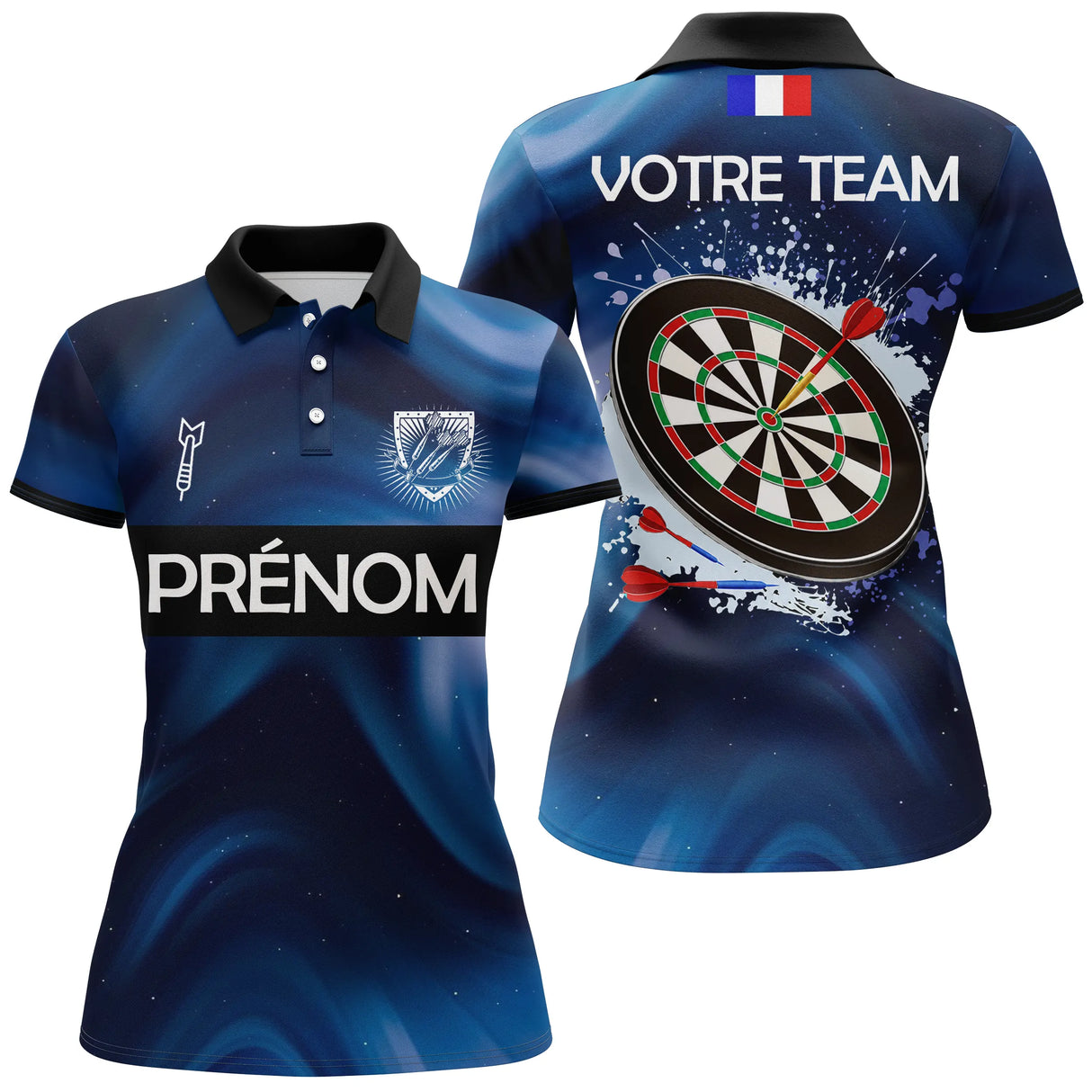 Polo Sport Fléchettes Personnalisé – Bleu Marine Éclatant - Polo Femme