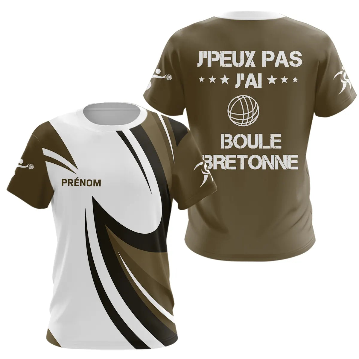 Polo Sport Pétanque Bretonne Personnalisé – Marron Boule Passionnés - T-Shirt Femme