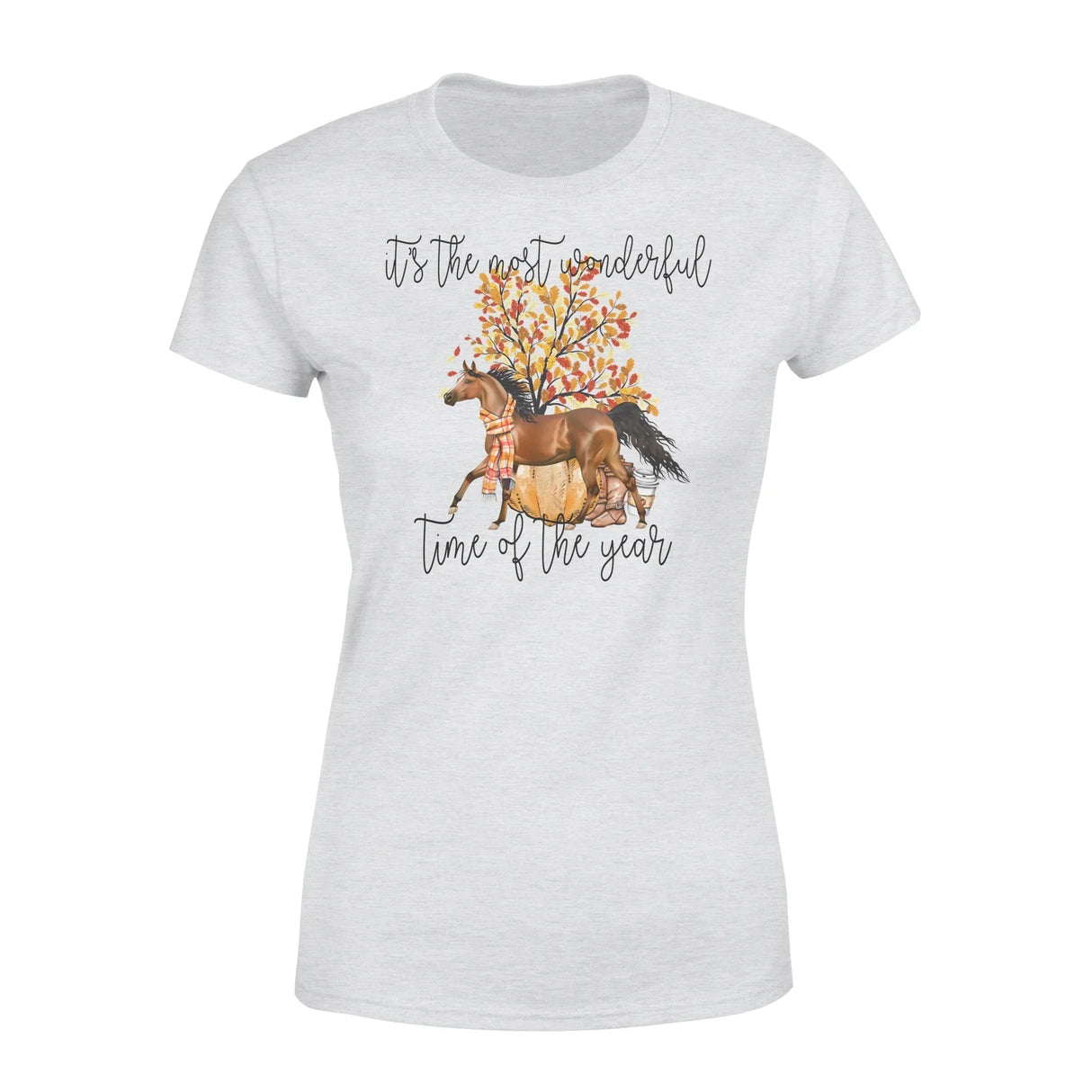 Sweat zippé cheval femme blanc illustration cheval bai aquarelle feuilles d'automne cavalière amazone passion