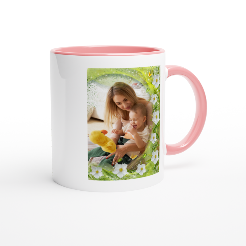 Chiptshirts - Mug Multicolore à Personnaliser, Cadeau Pour Nounou, Nounou Parfaite, Mug Rose et Blanc - CTS21032201 Photo Personnalisé