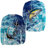T-shirt Pêche Du Thon Jaune, Cadeau Original Pêche En Mer, Hameçon Pêche - CT11082228 Sweater All Over Unisexe