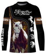 T-shirt Manches Longues Enfant Le Paint Horse, Race de Chevaux Américaine - T-shirt 3D All-Over Personnalisé - Cadeau pour Homme, Femme, Enfant qui Aime Les Chevaux - Chiptshirts