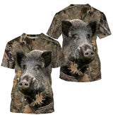 Chiptshirts T-shirt Sanglier, T shirt Chasseur, Camouflage, Chasse aux Sangliers - CTS22032203