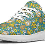 Basket basse abeille bleu turquoise vue côté motif imprimé all-over lacets blancs semelle