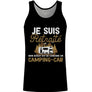 T-shirt cadeau pot de départ retraite noir typographie vintage dorée camping-car illustration baroudeur humour