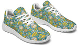 Basket basse abeille bleu turquoise paire entière motif imprimé sneakers tendance moderne
