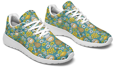 Basket basse abeille bleu turquoise paire entière motif imprimé sneakers tendance moderne