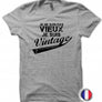 T-shirt vintage anniversaire homme gris chiné message Je ne suis pas vieux je suis vintage typographie années 80