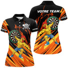 Cadeau Polo Fléchettes - Orange & Noir Nom Personnalisé - Polo Femme