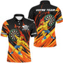 Cadeau Polo Fléchettes - Orange & Noir Nom Personnalisé - Polo Homme