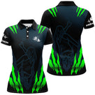Polo pétanque Homme noir et vert design griffes avec joueur stylisé et nom amicale au dos