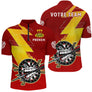 F01D0007072026Polo Fléchettes Personnalisé - Cible Furieuse Électrique - Polo Zippé Homme