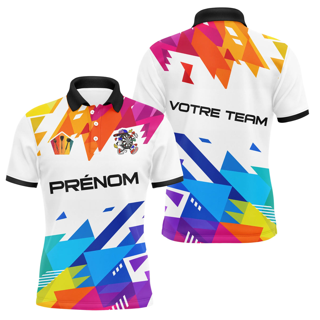 Maillot Fléchettes Personnalisé - Géométrique Multicolore Style