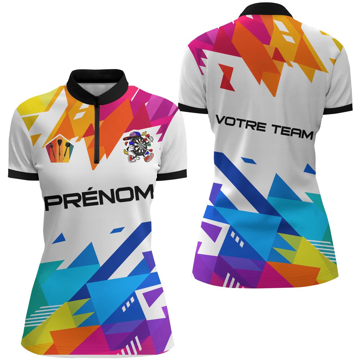 Maillot Fléchettes Personnalisé - Géométrique Multicolore Style