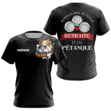 Polo Pétanque Noir Personnalisé - J'ai Pétanque Retraité