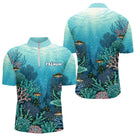 F01D0302102026_87_LHPolo Pêche Personnalisé - Récif Bleu & Perche 3D - Polo Zippé Homme