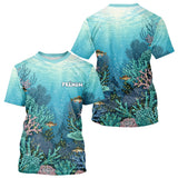 F01D0302102026_87_LHPolo Pêche Personnalisé - Récif Bleu & Perche 3D - T-Shirt Homme